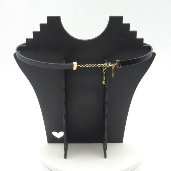 Kate Spade Black leather and Gold J initial necklace - Picture 2 of 4